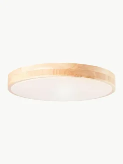 Westwing Dimmbare LED-Deckenleuchte Slimline aus Holz mit Fernbedienung