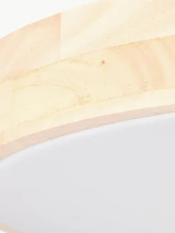 Westwing Dimmbare LED-Deckenleuchte Slimline aus Holz mit Fernbedienung