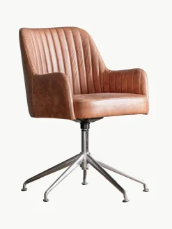 Westwing Drehbarer Leder-Armlehnstuhl Curie
