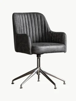 Westwing Drehbarer Leder-Armlehnstuhl Curie