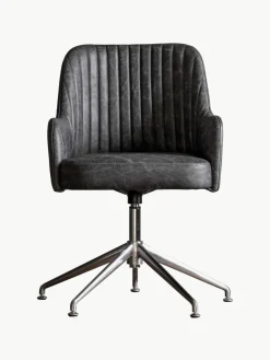 Westwing Drehbarer Leder-Armlehnstuhl Curie