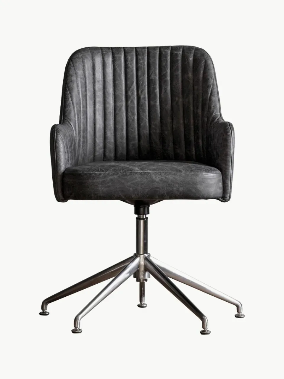 Westwing Drehbarer Leder-Armlehnstuhl Curie