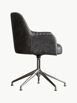 Westwing Drehbarer Leder-Armlehnstuhl Curie