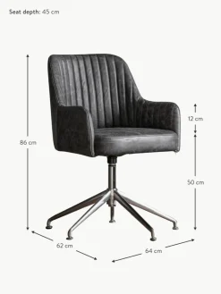 Westwing Drehbarer Leder-Armlehnstuhl Curie