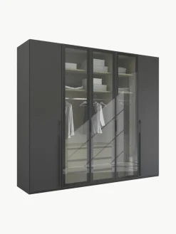 Westwing Drehtürenschrank Skat Shine mit beleuchteten Glastüren
