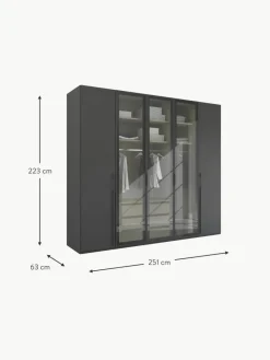 Westwing Drehtürenschrank Skat Shine mit beleuchteten Glastüren