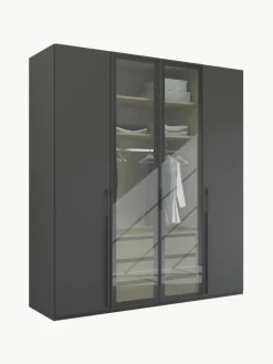 Westwing Drehtürenschrank Skat Shine mit beleuchteten Glastüren