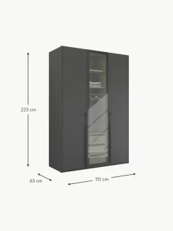 Westwing Drehtürenschrank Skat Shine mit beleuchteten Glastüren