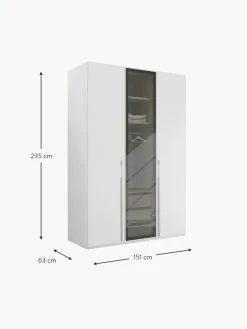 Westwing Drehtürenschrank Skat Shine mit beleuchteten Glastüren