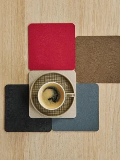 Asa Selection Eckige Kunstleder-Untersetzer Pik, 4 Stück