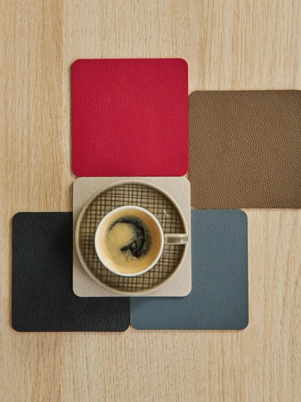 Asa Selection Eckige Kunstleder-Untersetzer Pik, 4 Stück