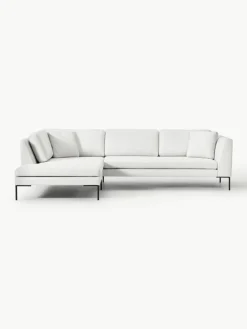 Westwing Collection Ecksofa Emma mit Metall-Füßen
