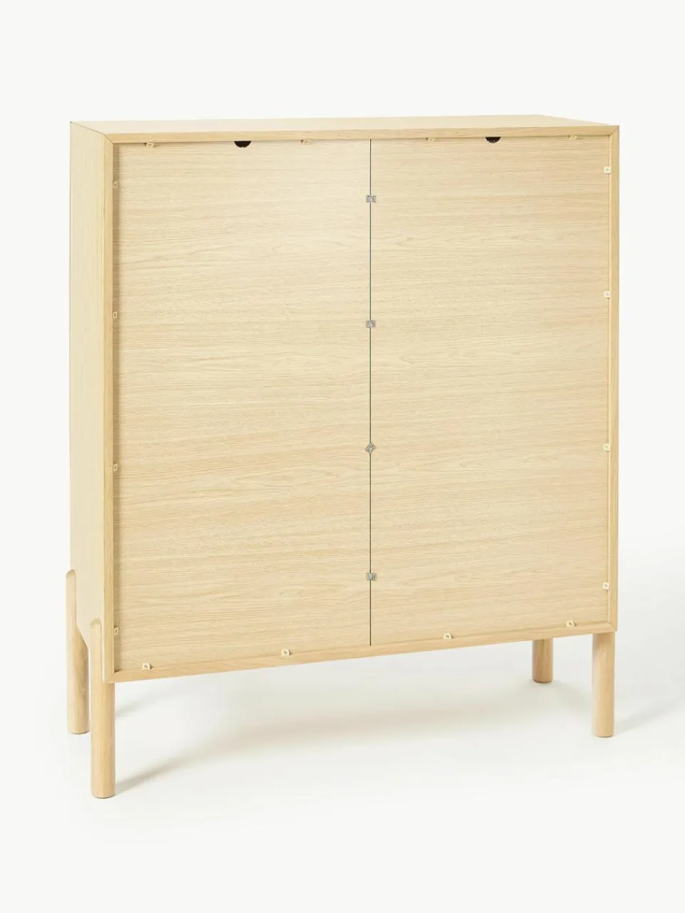 Westwing Collection Eichenholz-Highboard Jolie mit Wiener Geflecht