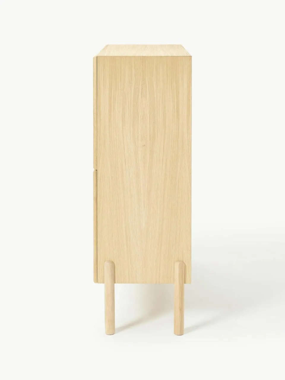 Westwing Collection Eichenholz-Highboard Jolie mit Wiener Geflecht