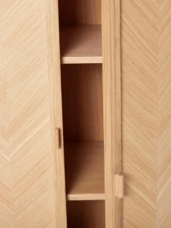 Hübsch Eichenholz-Kleiderschrank Herringbone mit Fischgrätmuster