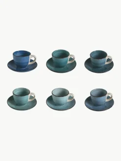 Villa D'Este Home Tivoli Espressotassen Baita Acqua mit Untertassen, 6er-Set