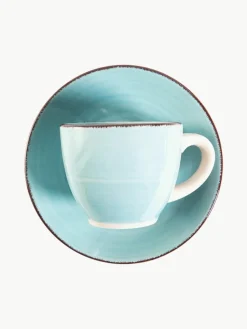 Villa D'Este Home Tivoli Espressotassen Baita Acqua mit Untertassen, 6er-Set
