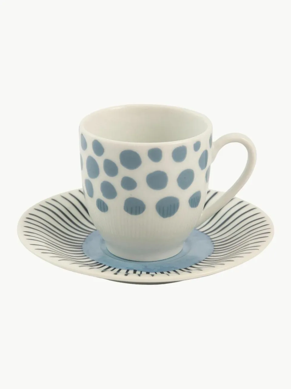 Villa D'Este Home Tivoli Espressotassen Marea mit Untertassen, 6er-Set