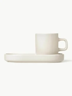 Blomus Espressotassen Pilar mit Untertassen, 2 Stück