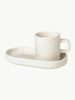 Blomus Espressotassen Pilar mit Untertassen, 2 Stück