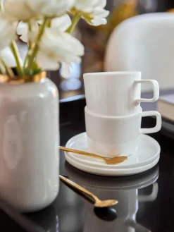 Asa Selection Fine Bone China Tassen Oco mit Untertassen, 6 Stück