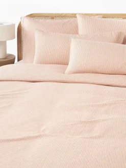 Westwing Collection Flanell-Bettdeckenbezug Javon mit feinen Streifen