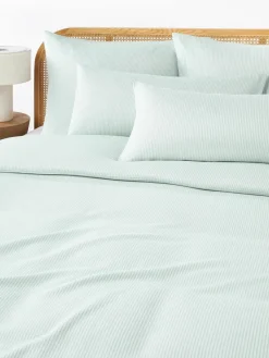 Westwing Collection Flanell-Bettdeckenbezug Javon mit feinen Streifen