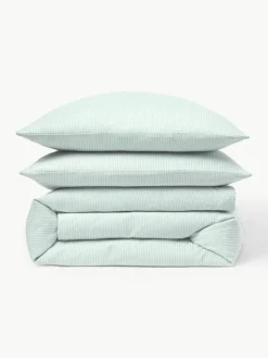 Westwing Collection Flanell-Bettdeckenbezug Javon mit feinen Streifen