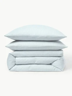 Westwing Collection Flanell-Bettdeckenbezug Javon mit feinen Streifen