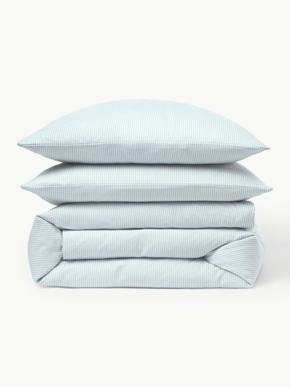 Westwing Collection Flanell-Bettdeckenbezug Javon mit feinen Streifen