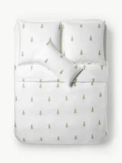 Westwing Collection Flanell-Bettdeckenbezug X-mas Tree mit weihnachtlichem Motiv