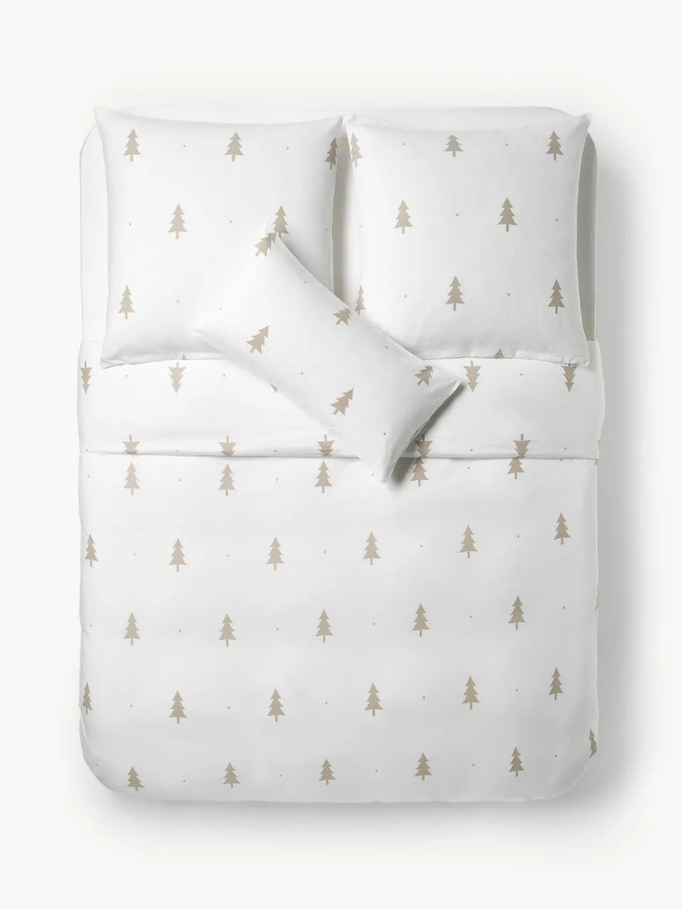 Westwing Collection Flanell-Bettdeckenbezug X-mas Tree mit weihnachtlichem Motiv