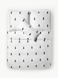 Westwing Collection Flanell-Bettdeckenbezug X-mas Tree mit weihnachtlichem Motiv