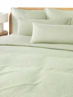 Westwing Collection Flanell-Kopfkissenbezug Javon mit feinen Streifen
