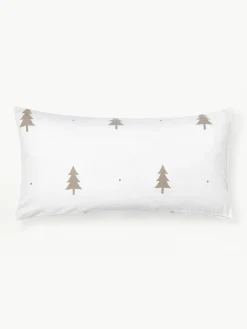 Westwing Collection Flanell-Kopfkissenbezug X-mas Tree mit weihnachtlichem Motiv