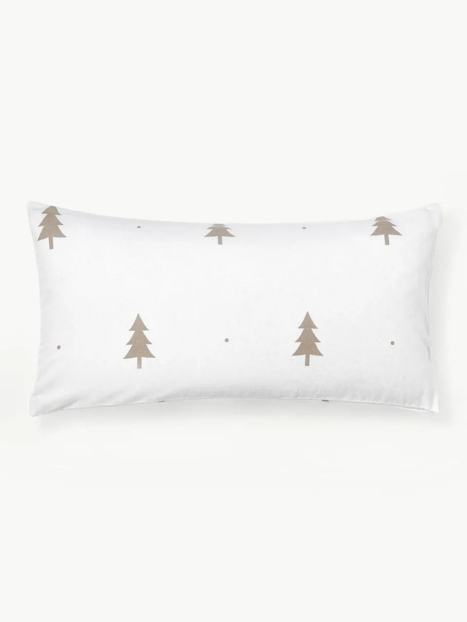 Westwing Collection Flanell-Kopfkissenbezug X-mas Tree mit weihnachtlichem Motiv
