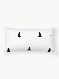 Westwing Collection Flanell-Kopfkissenbezug X-mas Tree mit weihnachtlichem Motiv
