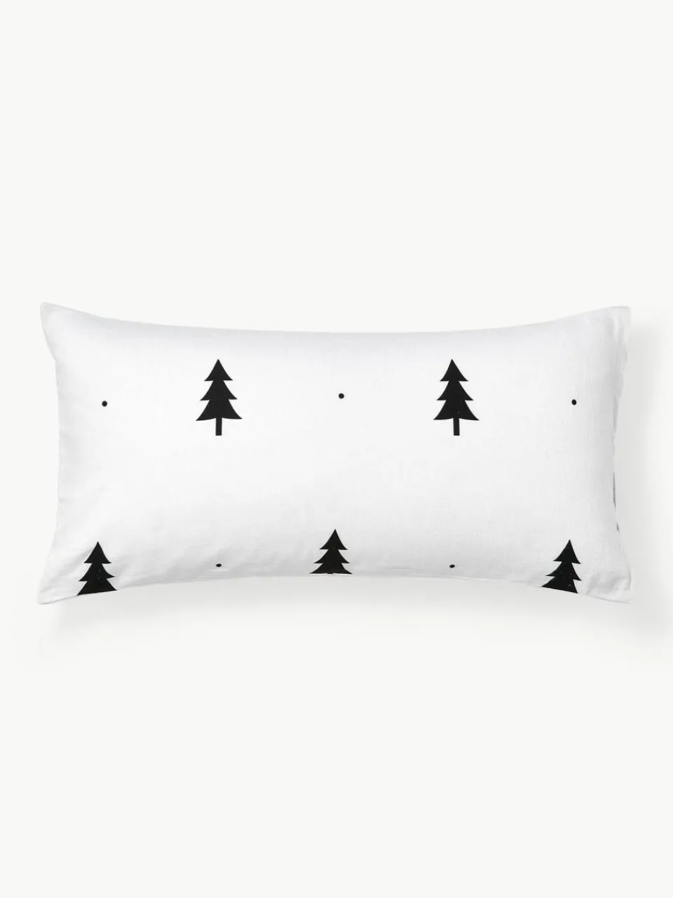 Westwing Collection Flanell-Kopfkissenbezug X-mas Tree mit weihnachtlichem Motiv