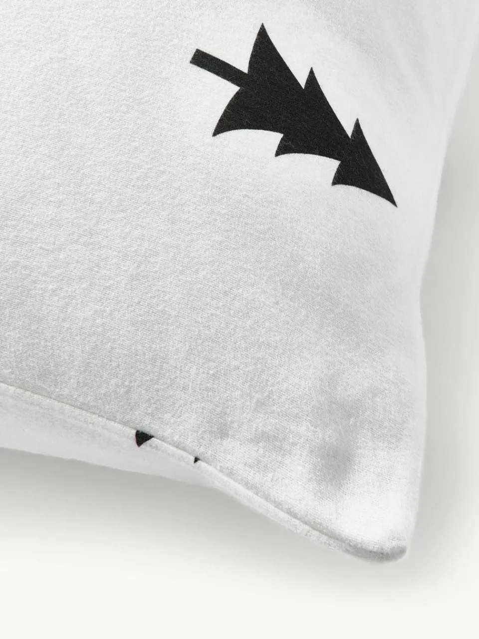 Westwing Collection Flanell-Kopfkissenbezug X-mas Tree mit weihnachtlichem Motiv