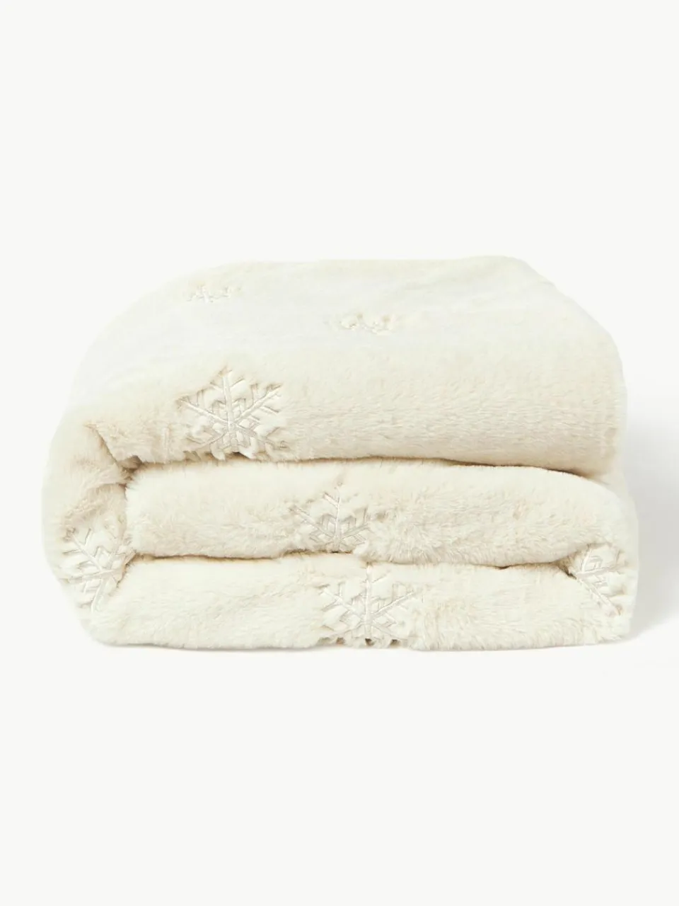 Westwing Collection Flauschige Kuscheldecke Nari mit winterlichem Motiv