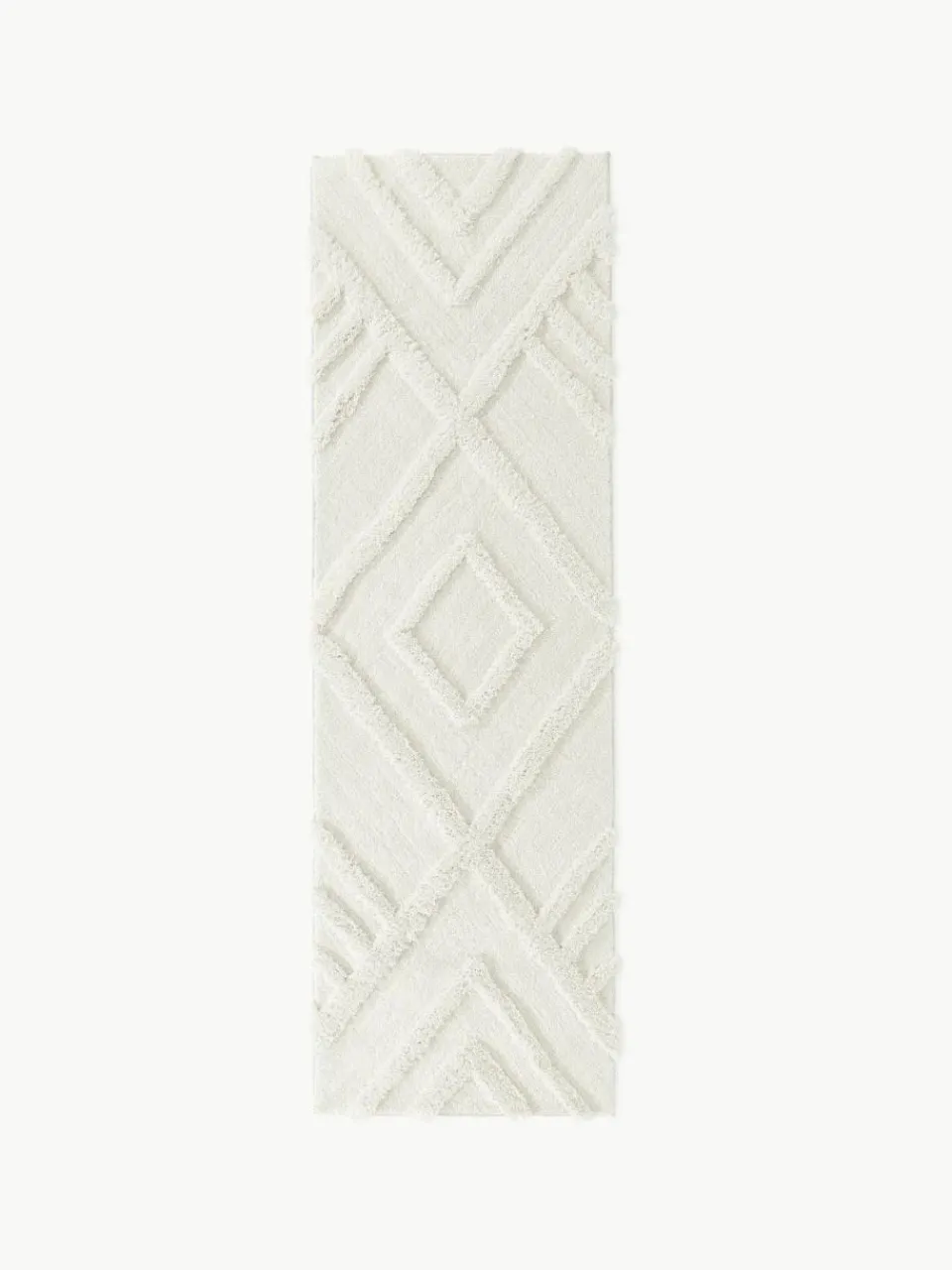 Westwing Collection Flauschiger Hochflorläufer Magda mit erhabener Hoch-Tief-Struktur