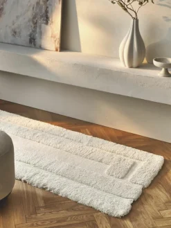 Westwing Collection Flauschiger Hochflor-Läufer Genève mit erhabener Hoch-Tief-Struktur