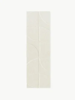 Westwing Collection Flauschiger Hochflor-Läufer Jade mit erhabener Hoch-Tief-Struktur