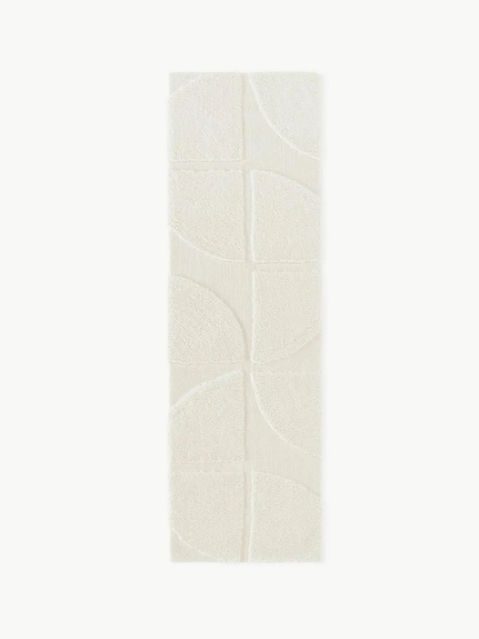 Westwing Collection Flauschiger Hochflor-Läufer Jade mit erhabener Hoch-Tief-Struktur