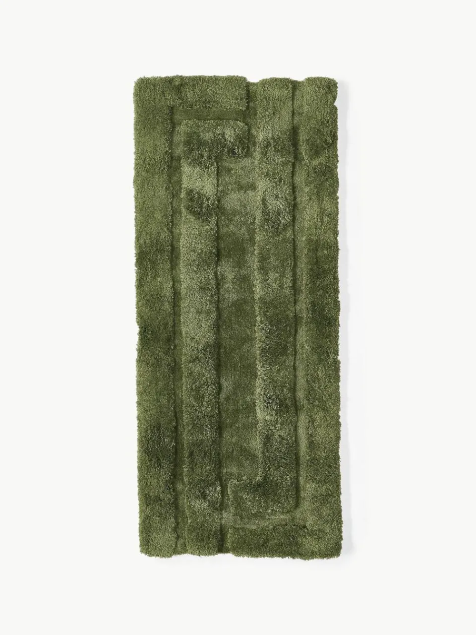 Westwing Collection Flauschiger Hochflor-Läufer Genève mit erhabener Hoch-Tief-Struktur