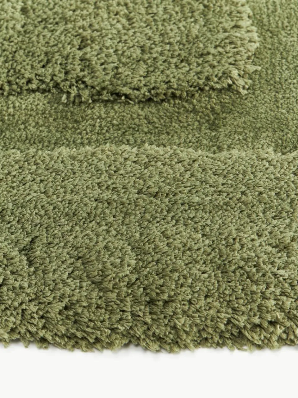 Westwing Collection Flauschiger Hochflor-Läufer Genève mit erhabener Hoch-Tief-Struktur