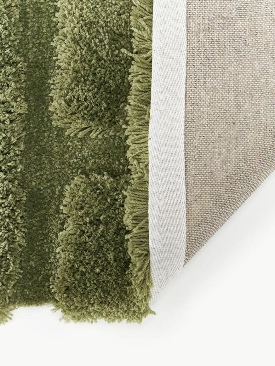 Westwing Collection Flauschiger Hochflor-Läufer Genève mit erhabener Hoch-Tief-Struktur