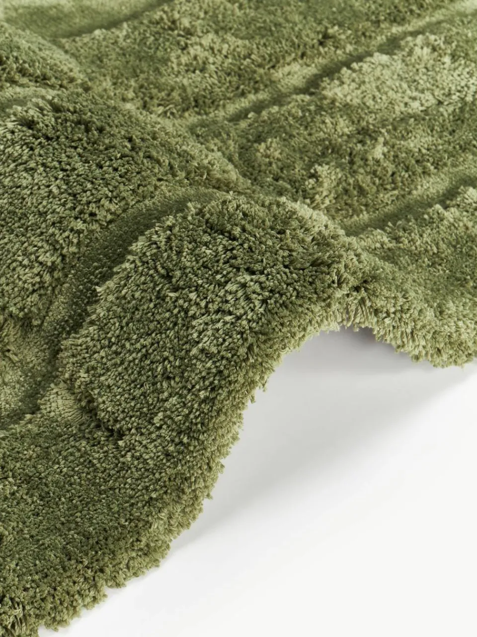 Westwing Collection Flauschiger Hochflor-Läufer Genève mit erhabener Hoch-Tief-Struktur