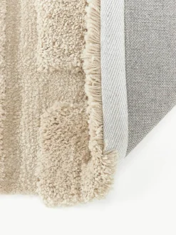 Westwing Collection Flauschiger Hochflor-Läufer Genève mit erhabener Hoch-Tief-Struktur