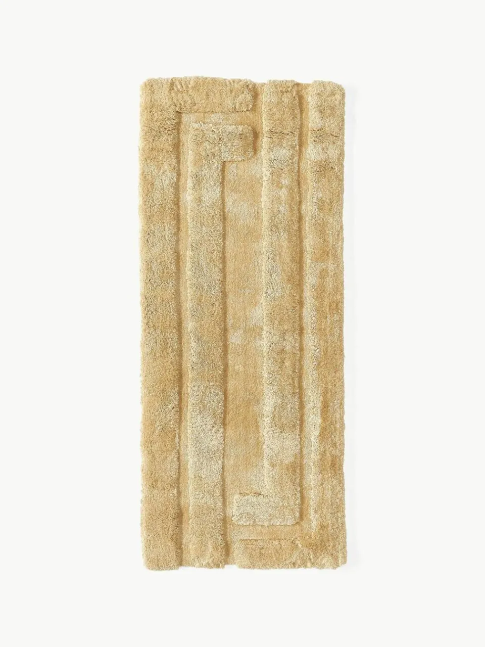 Westwing Collection Flauschiger Hochflor-Läufer Genève mit erhabener Hoch-Tief-Struktur